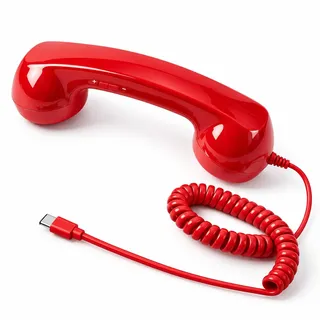 Retro telefonhörer für smartphone, retrohörer für handy,Rot | Retro Telefonhörer für Geräte, Handy Empfänger mit Lautstärkeregler Mikrofon kabelgebundener Festnetz Griff