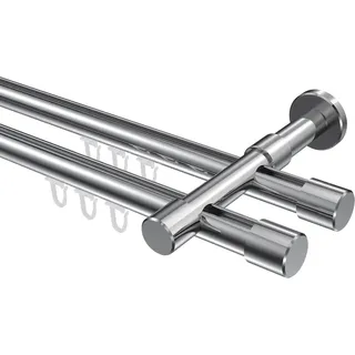 Interdeco Vorhangstange Prestige Santo 2-läufig Ø 20 mm 300 cm Chrom