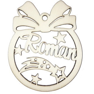 Holz Weihnachtskugeln Christbaumschmuck Weihnachtsbaum - Anhänger Ornament mit Wunschname Name Personalisiert