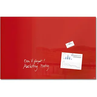 Sigel Glas-Magnetboard 100 x 65 cm Rot