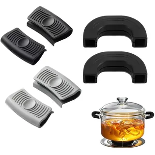 Silikon Topflappen,3 Paar Silikongriffe für Töpfe,Topflappen Silikon,Topfgriff H