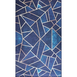 Mani Textile – Teppich Grafic Blau Gold Maße – 50 x 80 cm