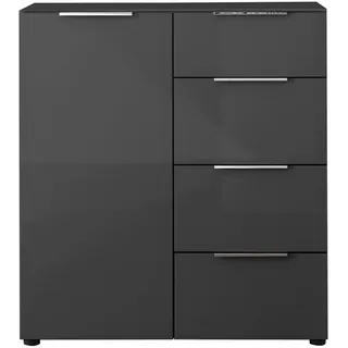 Möbel Boss Kommode Santorin 90 x 99 cm Anthrazit/Glas