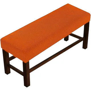 ZRCYXDW Kariert Bezug Für Esszimmer-Bank, Elastisch Dining Bench Cover Weicher Mit Elastischer Unterseite Abnehmbarer Bankhussen Waschbarer Für Esszimmer Küche-Orange-Small