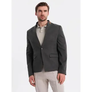 OMBRE Sakko Sakko aus Rayon in Melange mit Stehkragen für Herren schwarz XL
