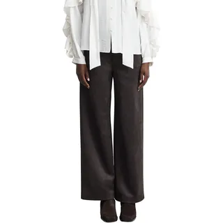 Comma, Lederimitathose Wide Leg Braun 34
