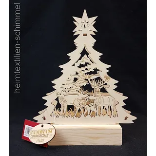 Mini LED-Schwibbogen Windlicht Lichtbogen Holzkranz WEIHNACHTEN Holzkunst Deko