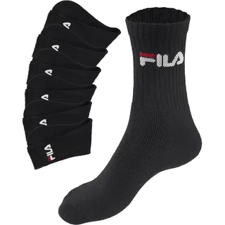 Fila Unisex Crew Tennis Full Terry Socken 6er Pack Schwarz 43-46