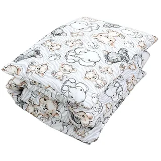 TupTam Kinder Gemusterte Bettdecken Set Ganzjahresdecke Bettdecke Kopfkissen Flachkissen 2tlg., Farbe: Safari, Größe: 135x100 cm