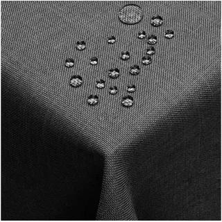 DecoHomeTextil Heimtextilmanufaktur Tischdecke Leinen Optik Tischdecke Tischtuch Abwaschbar Wasserabweisend grau Eckig 130 x 130 cm