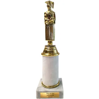 Pokal für Abiturienten & Absolventen - Trophäe mit Wunschtext Gravur, 21 cm