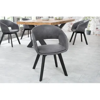 Riess-Ambiente Esszimmerstuhl Nordic Star antik grau Mikrofaser