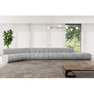 altdecor Eckcouch Samt 2-Sitzer Grau