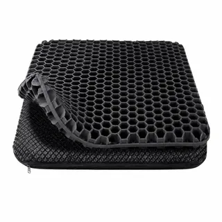 Orthopädisches Sitzkissen,Orthopädisch Doppelschicht Verdickung Sitzkissen | Großes Gelsitzkissen mit Rutschfester Stoffhülle, Ergonomisches Sitzkissen für Bürostuhl,Stuhl & Auto