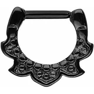PIERCINGLINE Nasenpiercing Chirurgenstahl Clicker DESIGN Ohrpiercing Septum Nase (Clicker, 1-tlg), Ohrpiercing für Conch, Helix, Tragus, Daith, Lobe schwarz