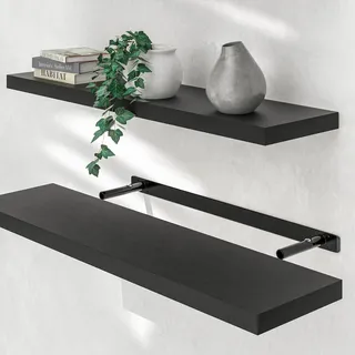 CASARIA Wandregal Hängeregal 90 x 3,8 x 23 cm Schwarz