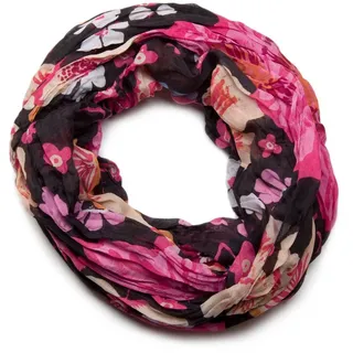 styleBREAKER Loop Loop mit Blumen Allover Print, (1-St) schwarz