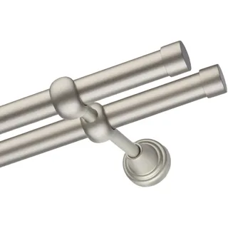 Voppi Gardinenstange Moderi doppelt Farbe Röhrensatin elegant Stahl 260 cm 1,9 cm Innendurchmesser für Gardinen Vorhänge