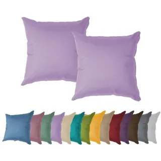 chilly pilley® Dekokissen für Garten & Zuhause – Weiche Zierkissen in vielen Farben & Größen, Einzeln oder im Set erhältlich, Strapazierfähig & Pflegeleicht 2er Set 45x45 Lila
