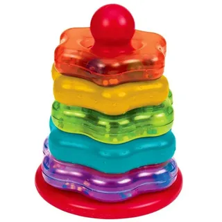 Battat - Ringe stapeln - Stapelndes Babyspielzeug - 5 Regenbogen-Ringe - Entwicklungsförderndes Spielzeug für Babys, Kleinkinder, Kinder - 1 Jahr +