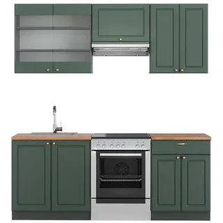Vicco Küchenzeile Fame-Line 200 cm Grün-Gold
