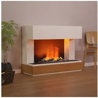 GLOW FIRE Elektrokamin Fontane Wasserdampf Kamin, Elektrischer Kamin, Wasserdampfkamin mit 3D Feuer und Knisterfunktion weiß