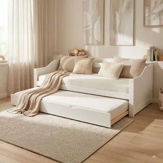 Homestyle4u Jugendbett mit 2 Lattenroste weiß