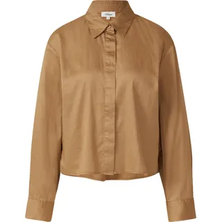 s.Oliver Verkürzte Bluse mit verdeckter Knopfleiste Braun 44