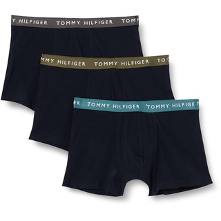 Tommy Hilfiger Herren 3p Boxershorts Trunk, Frosted Green/Army Green/Dark Ash, S