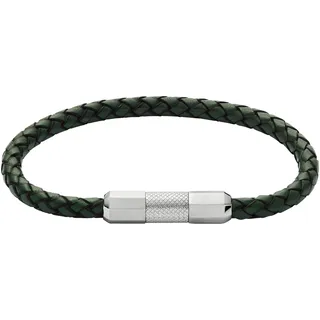 Fossil Knox Armband Edelstahl Leder schwarz-grün JF04919040 Größe 21,5 cm