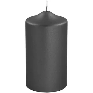 Fink Candle Stumpenkerze, metallic schwarz, Höhe 15cm,Durchmesser 8cm