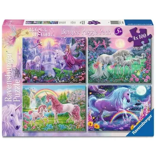 Ravensburger Kinderpuzzle 4x100 Teile - Magische Einhörner