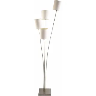 Stehlampe HOME AFFAIRE "Rivera" Lampen Gr. Höhe: 160 cm, weiß (nickelfarben, weiß) Standleuchte Standleuchten Lampen Stehleuchte mit Stoff Schirmen, verstellbar