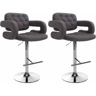 CLP Barhocker Dublin 2er Set höhenverstellbar drehbar grau