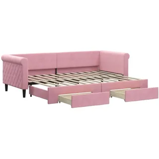 vidaXL Tagesbett Ausziehbar 80 x 200 cm rosa
