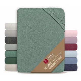 Biberna Spannbettlaken 0841380 HERMAL Premium Melange-Biber Spannbetttuch 100% Baumwolle, Flanell, Gummizug: rundum, (1 Stück), Biber, wärmend & weich, Rundumgummi, ab Größe 90 x 200 cm grün 140-160 cm x 200 cm