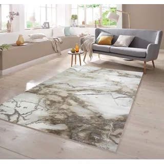 TeppichHome24 Teppich Marmorteppich mit Glanzfasern in Beige, rechteckig beige|braun 160 cm x 230 cm