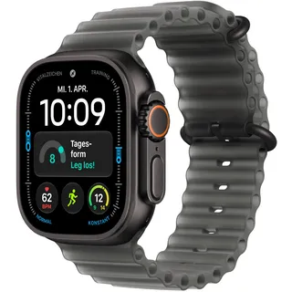 Apple Watch Ultra 4 GPS+Cellular 49 mm Titaniumgehäuse Schwarz Ocean Armband Schwarz M/L