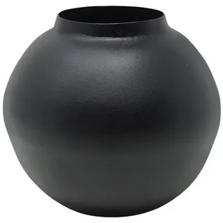 LaLe Living Dekovase Blumenvase Soyah aus Eisen in Schwarz und Weiß, Ø14,5x13,5cm, aus Eisen, matte Oberfläche schwarz