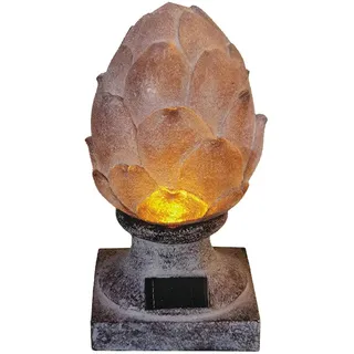 Näve LED Solar Leuchte Solar Lampe Garten Deko Knospen-Skulptur Steinoptik 32cm