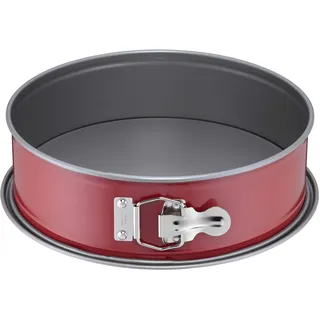Original Kaiser Classic Plus Springform 26 cm rund mit Flachboden, runde Backform, auslaufsicher, antihaftbeschichtet, rot