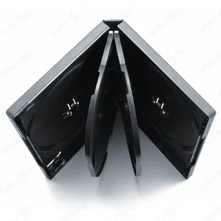 Energmix 10x CD/DVD-Box 6-Fach schwarz Hülle für 6 Discs