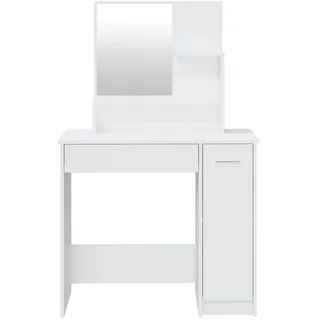 vidaXL Schminktisch mit Spiegel Hochglanz-Weiß 86,5x35x136 cm