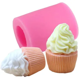 3D-Eiscreme-/Cupcake-Seifenform, Silikonform, für Seife, Kerze, Polymerton, Gips, Eiswaffel, Delight