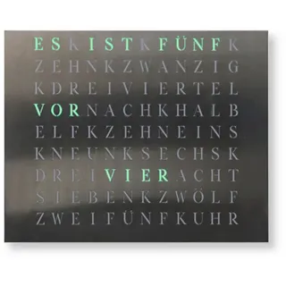 build-yours.de Wanduhr Wortuhr Jupiter in Deutsch - LED Wanduhr zum Aufhängen & Hinstellen (Elegante WordClock aus Stuttgart) silberfarben