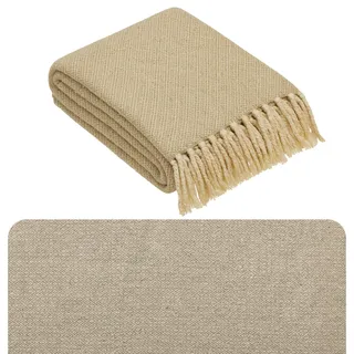 Calix Tagesdecke Decke Beige 125x150 aus Baumwolle, Boho Modern Deko