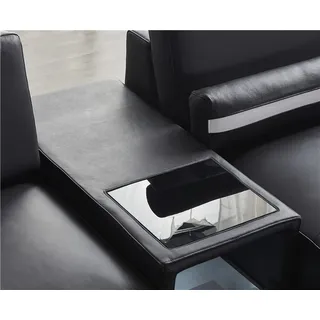 Wohnlandschaft Ecksofa Sofa Couch Polster Leder Eck Sofas Garnitur L Form Neu - Schwarz