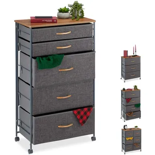 Relaxdays Schubladenschrank 96,5 x 58 x 30 cm Grau