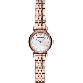 Emporio Armani Uhr für Damen , Zweizeiger Uhrwerk, 22mm Rose Gold Edelstahlgehäuse mit Edelstahlarmband, AR11203