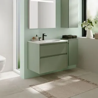 Geberit Waschtisch-Unterschrank 2 Schubladen 79,4 x 60,6 x 44,6 cm Salbeigrün